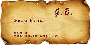 Gecse Barna névjegykártya
