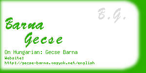 barna gecse business card